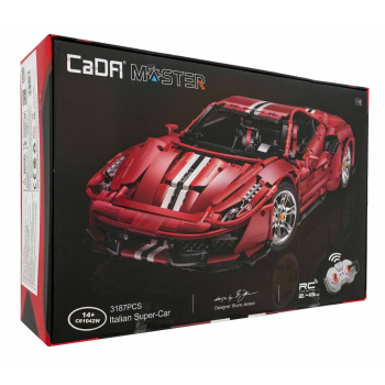 Klocki konstrukcyjne CaDA Master 3187 el. Auto Sportowe dla dzieci 14+ Zdalnie sterowany Model 1:8 + Światła LED